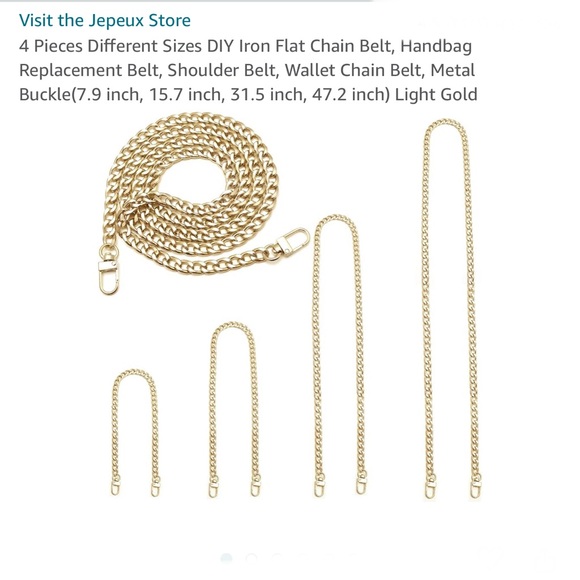 🌝⭐️GOLD PLATED FLAT CHAIN STRAP WITH 4 VERSATILE LENGTHS- - Picture 1 of 12